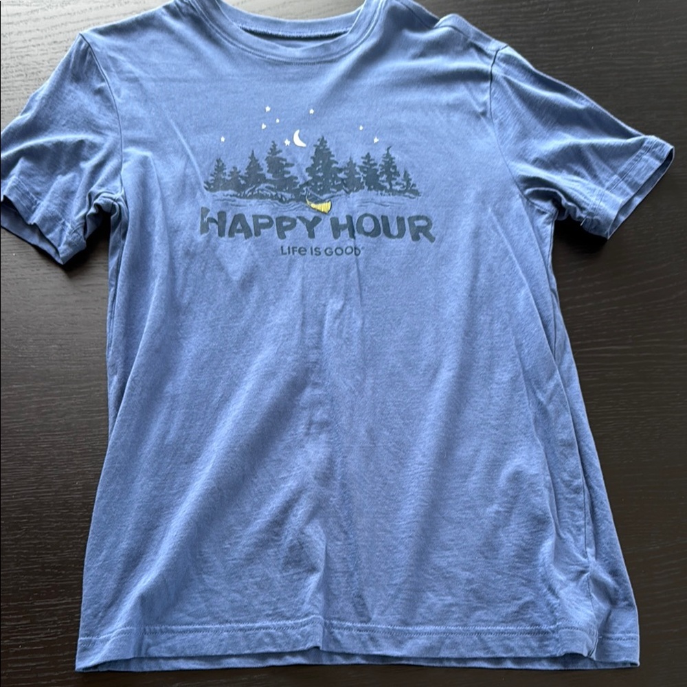 Life is Good Blue Graphic T-Shirt